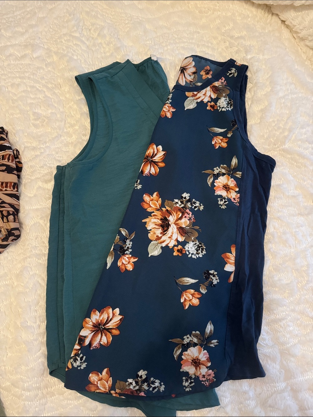 Maurices Teal Floral Sleeveless Camisole and blue floral M/L